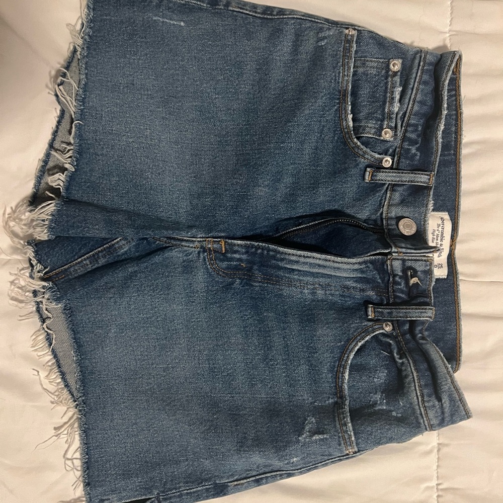 Abercrombie & Fitch 
Blue Denim Cutoff Shorts